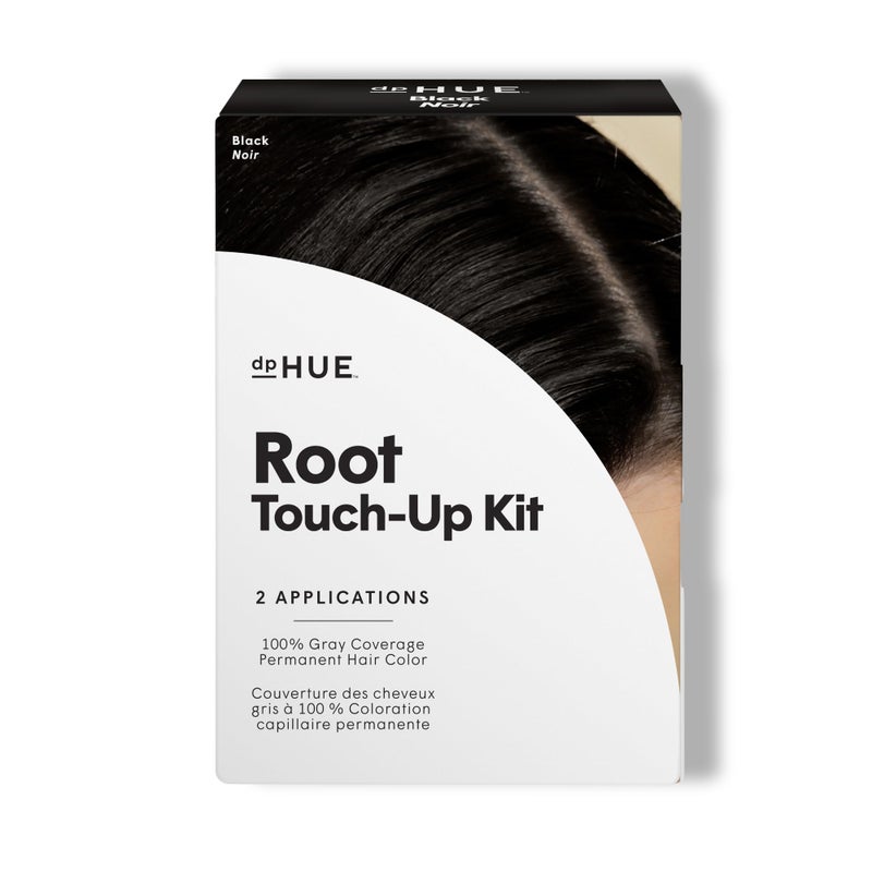 dpHUE Root Touch-Up Kit, Black - Permanent Hair Color for Gray Coverage - Includes Two Applications - Paraben, SLS & SLES Sulfate Free - Leaping Bunny Certified - Image 1